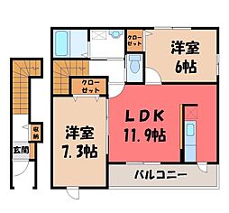 ジェルメA 2LDKの間取図画像