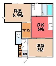 城山ヒルズB 1LDKの間取図画像