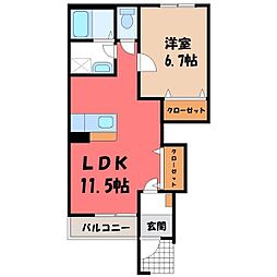 ブランノワール2 1LDKの間取図画像