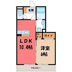 メゾンアイリス 1LDKの間取図画像
