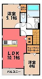 ロゼC 2LDKの間取図画像