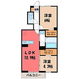 Nextマム B棟 2LDKの間取図画像