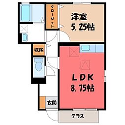 アルマリオ 1LDKの間取図画像