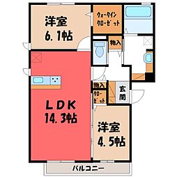 サープレマーシーA 2LDKの間取図画像