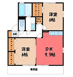セルバB 2DKの間取図画像