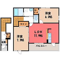 群馬県太田市大久保町（賃貸アパート2LDK・2階・60.33㎡） その2