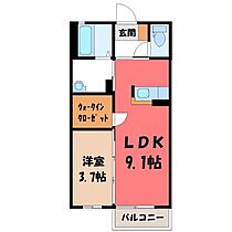 タウンコート B  ｜ 群馬県太田市尾島町（賃貸アパート1LDK・2階・34.02㎡） その2