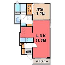 群馬県太田市宝町（賃貸アパート1LDK・1階・37.13㎡） その2