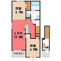 群馬県太田市飯塚町（賃貸アパート2LDK・2階・59.58㎡） その2