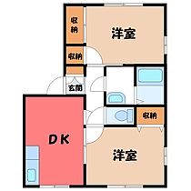 群馬県太田市世良田町（賃貸アパート2DK・1階・43.75㎡） その2