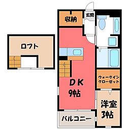 ブローテ 2階1LDKの間取り