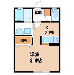 レジデンス竹富 II 1階1Kの間取り