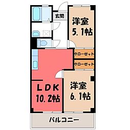 5thマンション 2階2LDKの間取り