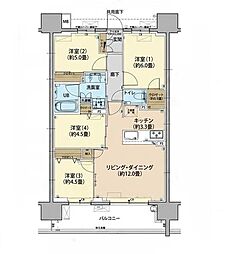 ウエリス白木原 4LDKの間取図画像