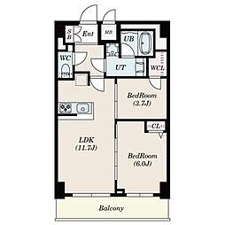 都営新宿線 一之江駅 徒歩6分の賃貸マンション 6階2LDKの間取り
