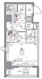 東武亀戸線 亀戸水神駅 徒歩3分の賃貸マンション 7階1Kの間取り