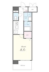 東京メトロ東西線 東陽町駅 徒歩2分の賃貸マンション 2階1Kの間取り