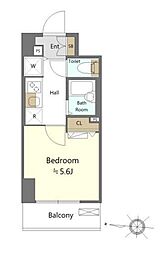 都営新宿線 西大島駅 徒歩2分の賃貸マンション 11階1Kの間取り