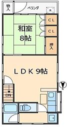 都営新宿線 菊川駅 徒歩5分の賃貸アパート 2階1LDKの間取り
