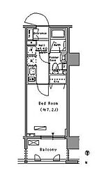 東京メトロ半蔵門線 住吉駅 徒歩6分の賃貸マンション 7階1Kの間取り