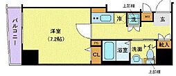 東京メトロ半蔵門線 水天宮前駅 徒歩3分の賃貸マンション 5階1Kの間取り