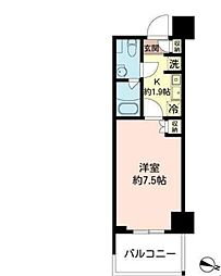 ＭＦＰＲコート木場公園 6階1Kの間取り