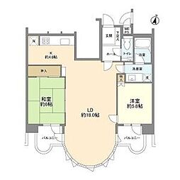 京成本線 京成小岩駅 徒歩3分の賃貸マンション 3階2LDKの間取り