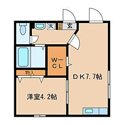 JR総武本線 新小岩駅 徒歩9分の賃貸アパート 1階1DKの間取り