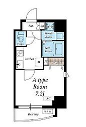東京メトロ東西線 葛西駅 徒歩14分の賃貸マンション 4階1Kの間取り