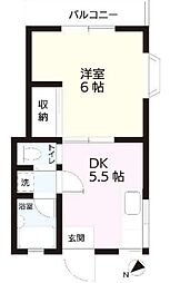 都営新宿線 船堀駅 徒歩8分の賃貸アパート 1階1DKの間取り