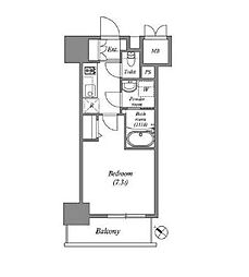 東京メトロ東西線 南行徳駅 徒歩3分の賃貸マンション 8階1Kの間取り