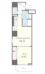 JR総武線 亀戸駅 徒歩7分の賃貸マンション 4階1LDKの間取り