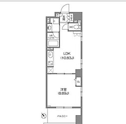 JR京葉線 八丁堀駅 徒歩5分の賃貸マンション 2階1LDKの間取り