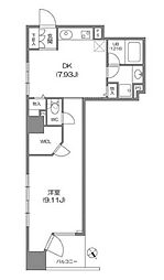 JR京葉線 八丁堀駅 徒歩5分の賃貸マンション 11階1DKの間取り