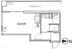 JR総武本線 錦糸町駅 徒歩9分の賃貸マンション 3階ワンルームの間取り