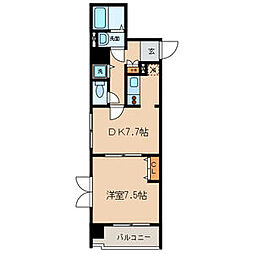 JR総武線 亀戸駅 徒歩5分の賃貸マンション 4階1DKの間取り