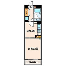 東京メトロ東西線 西葛西駅 徒歩8分の賃貸マンション 7階1DKの間取り