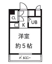 東京メトロ東西線 西葛西駅 徒歩11分の賃貸マンション 1階1Kの間取り
