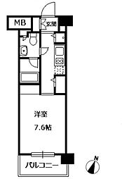 東武亀戸線 亀戸駅 徒歩5分の賃貸マンション 2階1Kの間取り