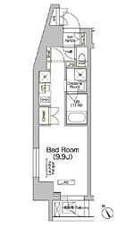 JR京葉線 越中島駅 徒歩2分の賃貸マンション 3階ワンルームの間取り