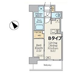 都営大江戸線 門前仲町駅 徒歩7分の賃貸マンション 10階1LDKの間取り
