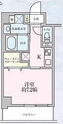 東京メトロ東西線 葛西駅 徒歩5分の賃貸マンション 2階1Kの間取り
