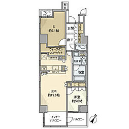 ウィルローズ月島テラス 1SLDKの間取図画像