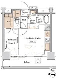 ブランシエスタ木場 1LDKの間取図画像