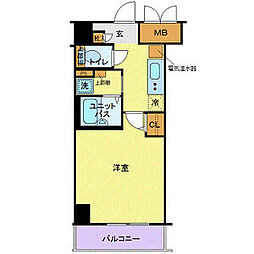 フォルティス水天宮前 ワンルームの間取図画像