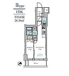 江東区深川2丁目マンション 1DKの間取図画像