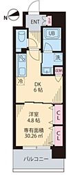 ルカナル門前仲町 1DKの間取図画像