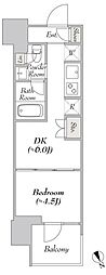 ウエリスアーバン水天宮前 1DKの間取図画像