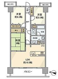 ラフィーネハイツ1号棟 3LDKの間取図画像