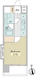 RESIDENCE門前仲町 1Kの間取図画像